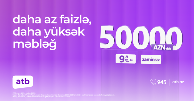 Azər Türk Bankdan istehlak kreditləri üzrə yeni kampaniya