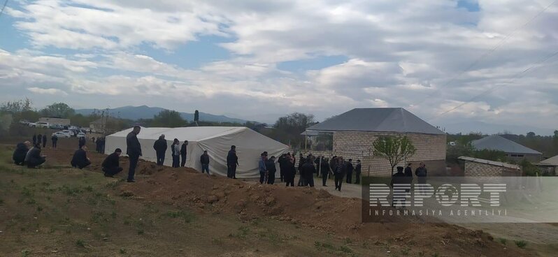 Ağstafada şəhid Elşad Həsənovla vida mərasimi başlayıb - FOTOLAR