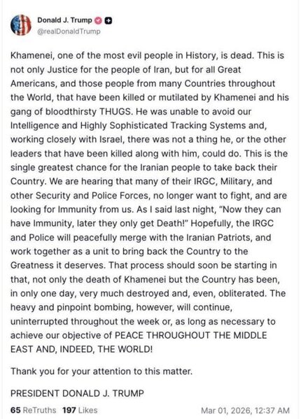 Tramp RƏSMƏN AÇIQLADI: 