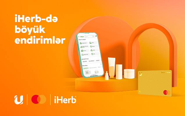 Unibank Mastercard kartınla iHerb-dən 30 %-lik endirim qazan