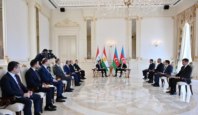 İlham Əliyev İraq Kürdüstan Regionunun başçısı ilə görüşdü - FOTOLAR