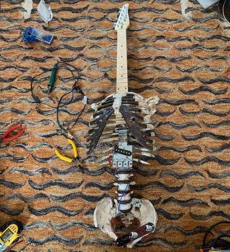 Əmisinin sümüklərindən gitara düzəltdi - FOTO/VİDEO