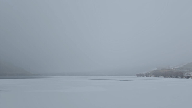 Arpaçay su anbarının səthi dondu - FOTO