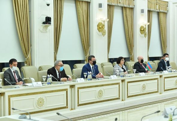 Milli Məclisin Sədri Sahibə Qafarova TBMM-nin nümayəndə heyəti ilə görüşüb - FOTO