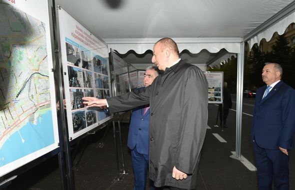 Prezident Tbilisi prospektində görülən işlərlə tanış olub - YENİLƏNİB + FOTO