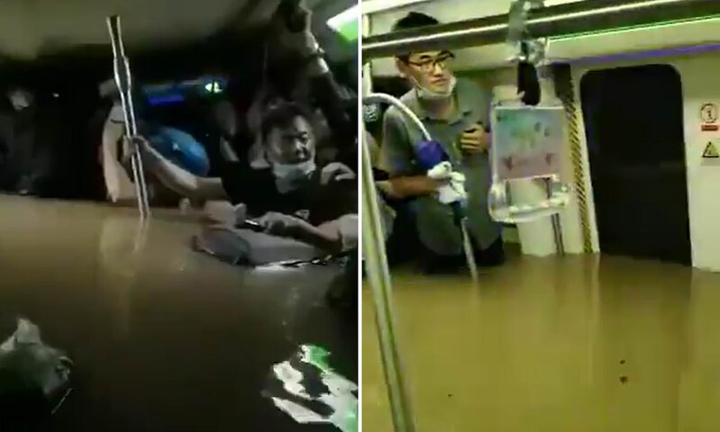 Çində metronu yenə su basdı - VİDEO