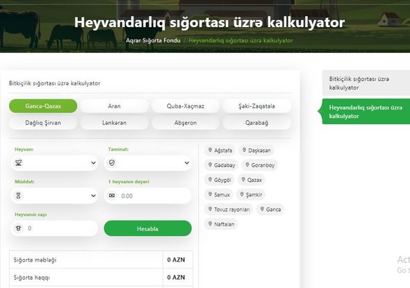 Azərbaycanda ilk dəfə mal-qaranın sığorta kalkulyatoru istifadəyə verildi - FOTO