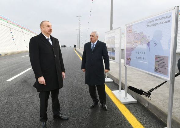 İlham Əliyev Pirşağıda avtomobil tunelinin açılışında - FOTO