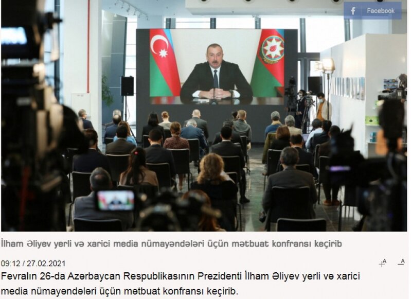 Gürcüstan mətbuatı İlham Əliyevin yerli və xarici KİV nümayəndələri üçün keçirdiyi mətbuat konfransından yazır