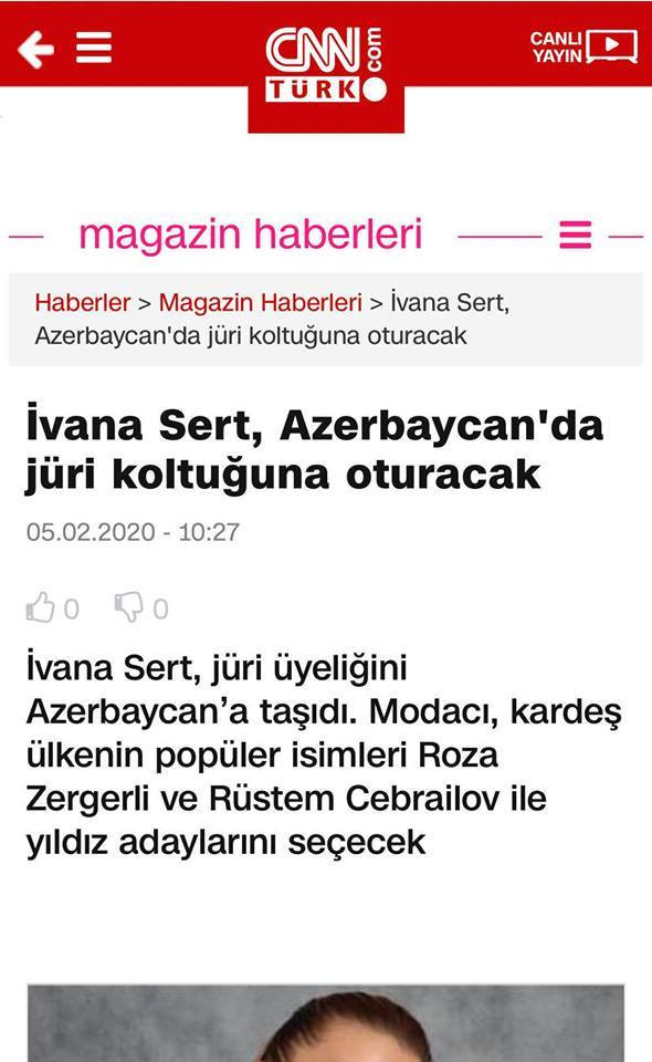 Türk mediası İvana Sərtin Roza ilə layihəsindən yazdı - FOTO