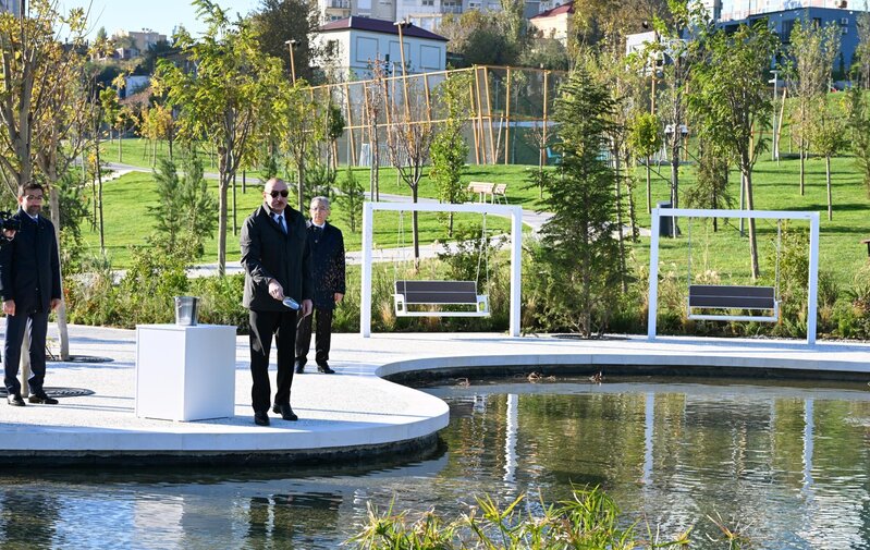 Prezident Bakıda Mərkəzi Parkın üçüncü hissəsinin açılışında - FOTOLAR