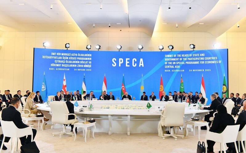 Azərbaycan Prezidenti Bakıda SPECA-nın Zirvə görüşündə çıxış edib