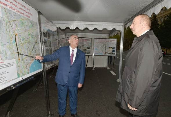 Prezident Tbilisi prospektində görülən işlərlə tanış olub - YENİLƏNİB + FOTO