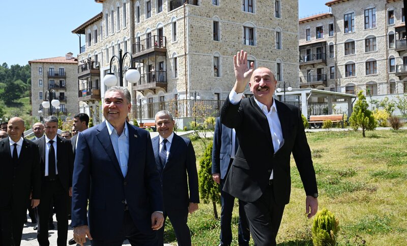İlham Əliyev və Qurbanqulu Berdiməhəmmədov Şuşada - FOTOLAR