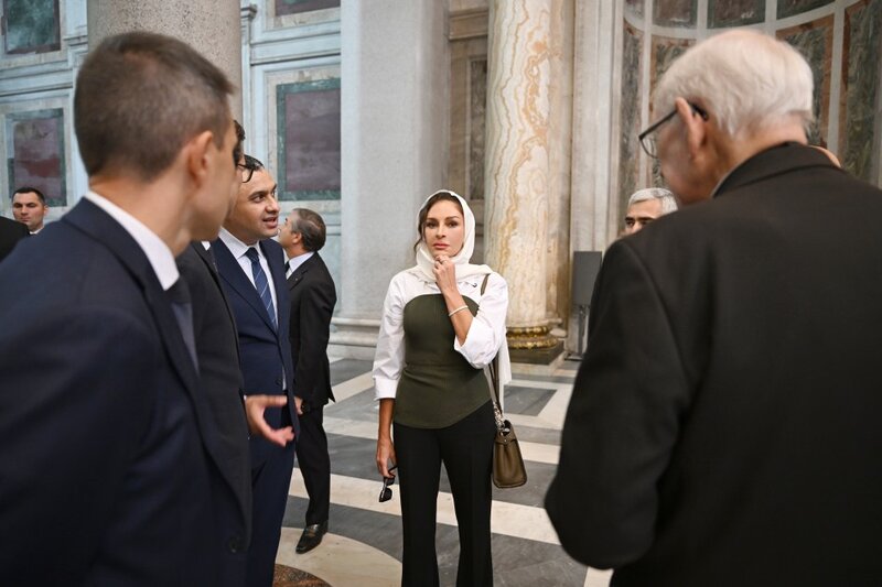 Birinci vitse-prezident bazilikadakı bərpa işləri ilə tanış oldu - FOTOLAR