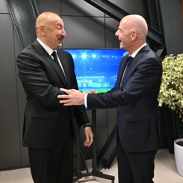 İnfantino İlham Əliyevə təşəkkür etdi - FOTOLAR