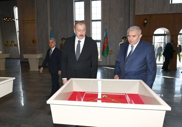 Prezident Tovuzda Dövlət Rəmzləri Muzeyinin açılışında - YENİLƏNİB+FOTO