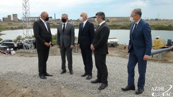İmişlidəki göllərdən Baş Muğan kanalına su vurulmasına başlanıldı - FOTO