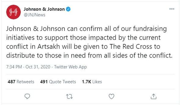 "Johnson & Johnson" şirkəti Qarabağdakı separatçı qondarma qurumu təbliğ edir - FOTO/VİDEO