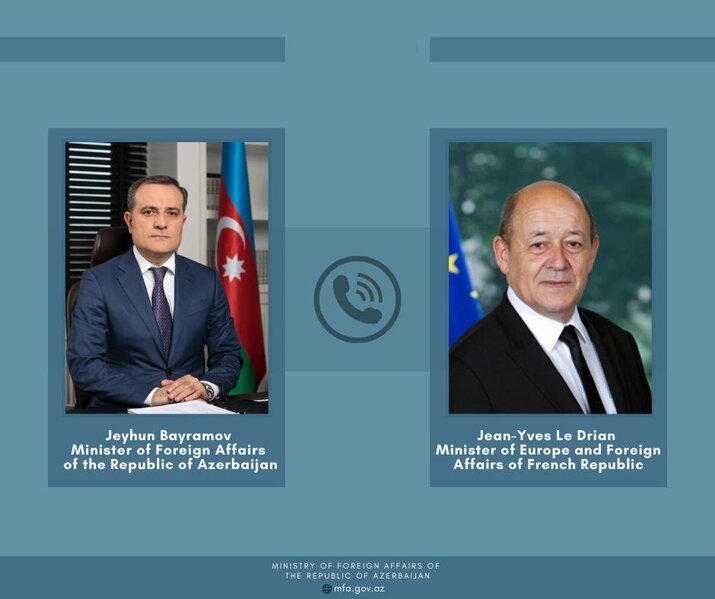 Azərbaycan və Fransa XİN başçıları Qarabağ bəyanatını müzakirə etdilər