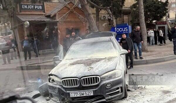 Bakıda qəza: BMV yandı