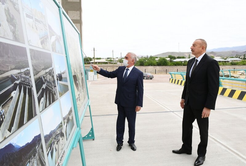 Prezident Ordubad Su Elektrik Stansiyasının tikintisi ilə tanış olub - YENİLƏNİB+FOTO