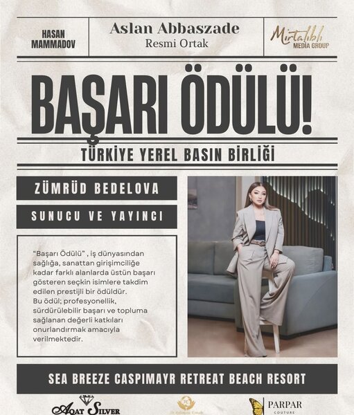 Zümrüd Türkiyə Yerli Mətbuat Assosiasiyası tərəfindən təltif olundu - FOTO