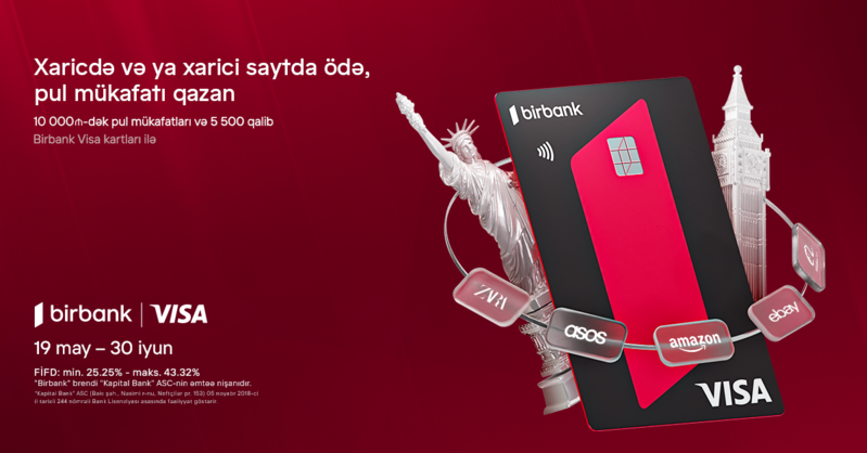 Birbank Visa kartları ilə ölkə xarici ödənişlərdə 