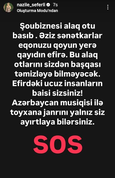 Efirdəki ucuz insanların baisi sizsiniz