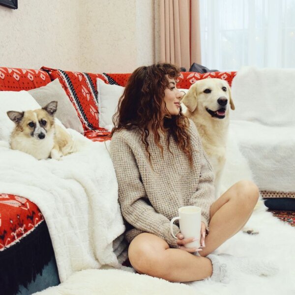 Dilarə Kazımova evində itləri ilə - FOTOLAR