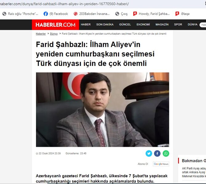 Fərid Şahbazlı Türkiyə mediasına seçkilərdən danışıb: 
