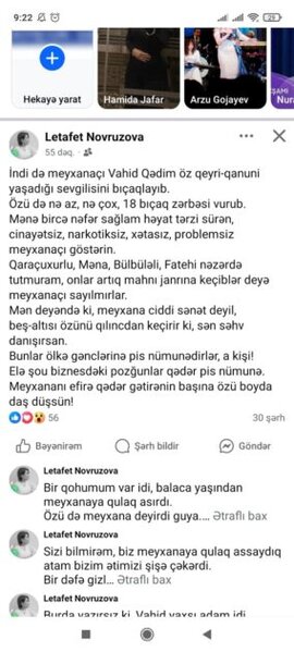 Tanınmış meyxanaçı sevgilisini BIÇAQLAYIB? - AÇIQLAMA