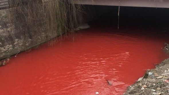 Ankara çayı qırmızıya boyandı - FOTO