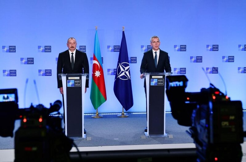 Azərbaycan Prezidentilə NATO Baş katibinin birgə mətbuat konfransı oldu - FOTOLAR