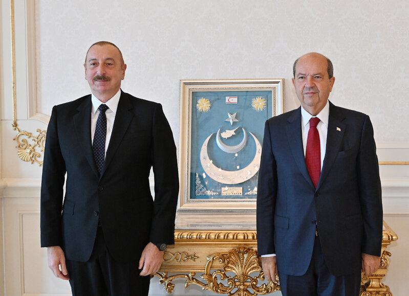 İlham Əliyev Şimali Kiprin Prezidentini qəbul edib - FOTO