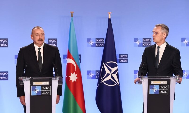 Azərbaycan Prezidentilə NATO Baş katibinin birgə mətbuat konfransı oldu - FOTOLAR