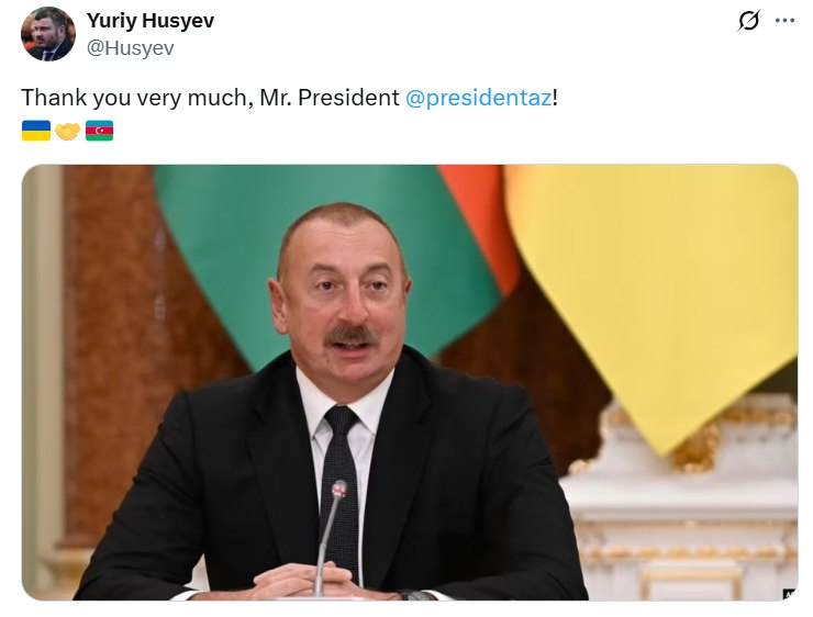 Ukraynanın səfiri İlham Əliyevə təşəkkür etdi - SƏBƏB (FOTO)