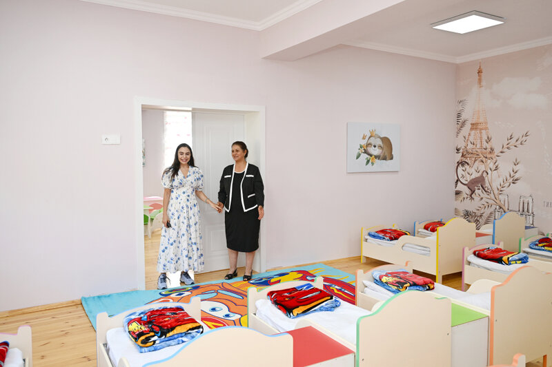 Leyla Əliyeva Şamaxıda körpələr evi-uşaq bağçalarının açılışında - Fotolar