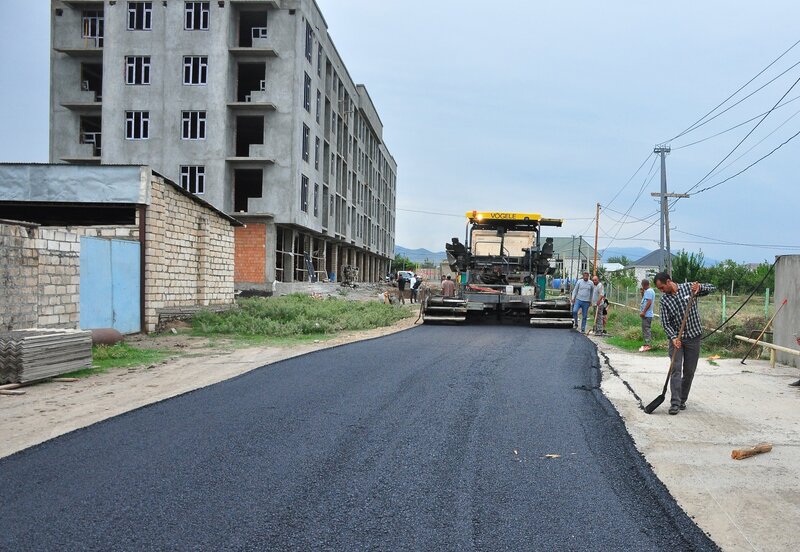 Ağstafa şəhərinin yol-nəqliyyat infrastrukturu yenilənir - FOTOLAR