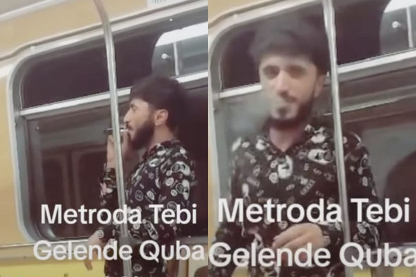 Metroda siqaret çəkən şəxs saxlanıldı