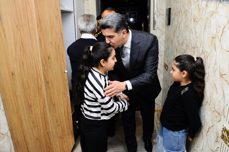 Naftalanda Şəhid ailələri ilə birgə Novruz tonqalı yandırılıb - FOTOLAR