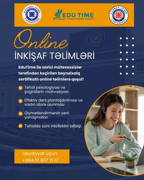 Müəllimlər üçün böyük fürsət: Beynəlxalq sertifikatlı təlimlər başlayır