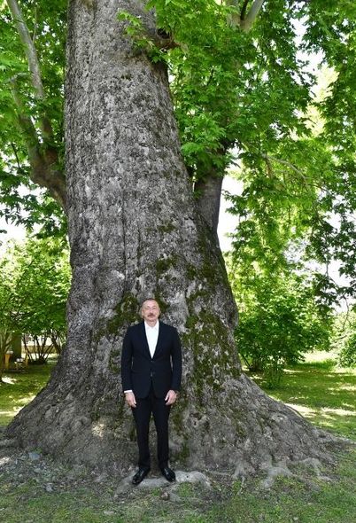 Prezident Qəbələnin Nic qəsəbəsində 1 saylı orta məktəbdə və Müqəddəs Yelisey adına Cotari kilsəsində olub