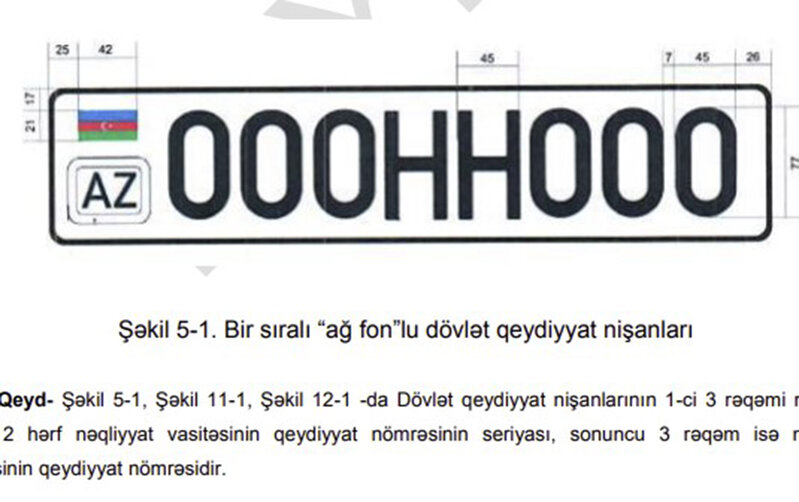 Azərbaycanda avtomobillərə 6 rəqəmli nömrələr də veriləcək