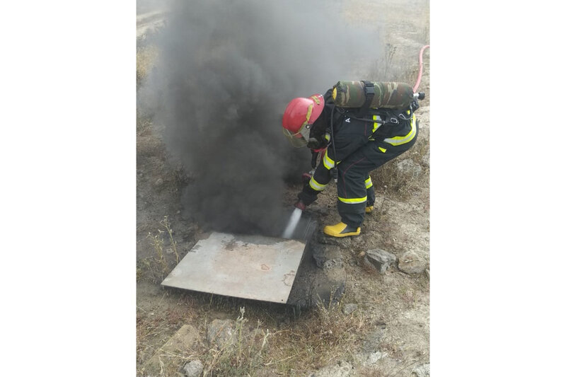 Sumqayıtda yarımstansiyada yanğın oldu