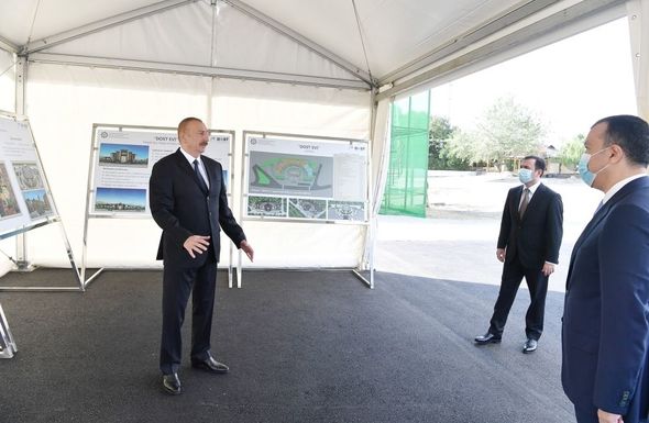 İlham Əliyev İsmayıllıda təməlqoyma mərasimində - FOTO