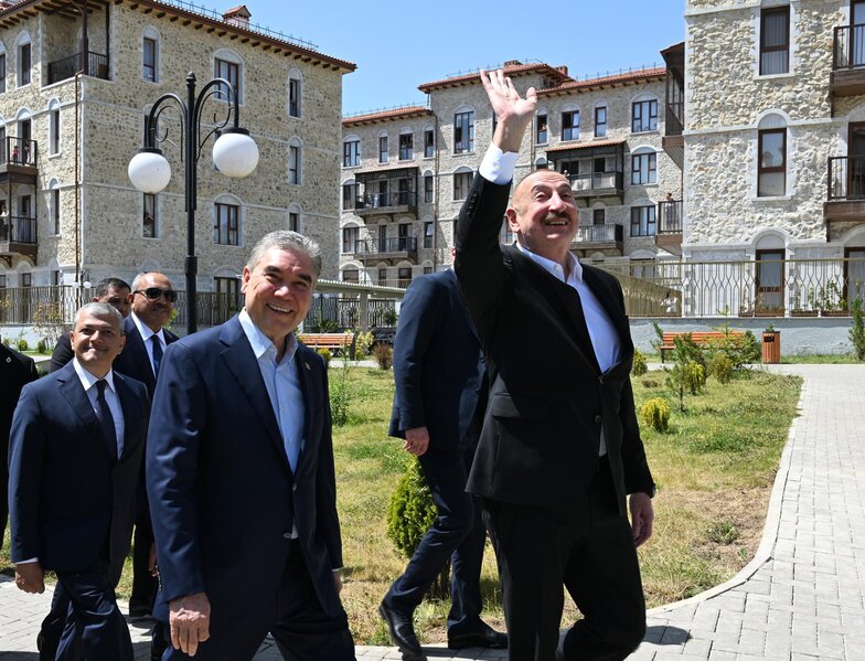 İlham Əliyev və Qurbanqulu Berdiməhəmmədov Şuşada - FOTOLAR