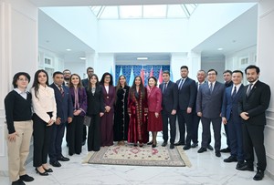 Leyla Əliyeva və Arzu Əliyeva Türk Mədəniyyəti və İrsi Fondunu ziyarət ediblər - FOTOLAR