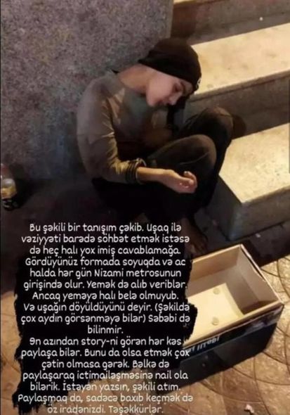 Bakıda dilənən uşaq narkotik maddə qəbul edir? - FOTO