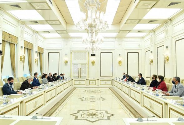 Milli Məclisin Sədri Sahibə Qafarova Fransa Milli Assambleyasının nümayəndə heyəti ilə görüşüb – FOTO